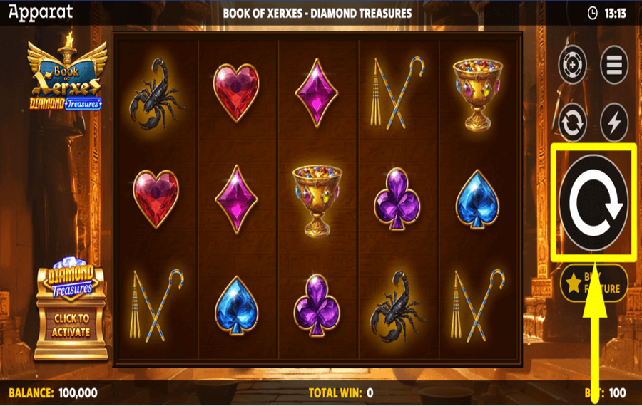 Book of Xerxes Diamond Treasures GIRA PARA OBTENER RECOMPENSAS.