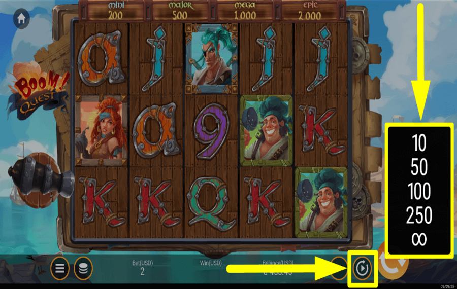 Boom Quest START AUTOPLAY.