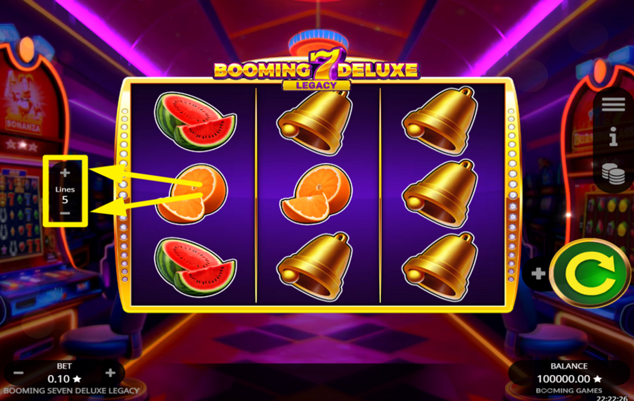 Booming 7 Deluxe Legacy AJUSTEZ VOS LIGNES DE PAIEMENT.