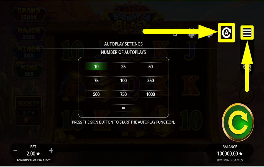 Boomstick Blast Link and Loot ERWÄGEN SIE DIE AUTOPLAY-AKTIVIERUNG.