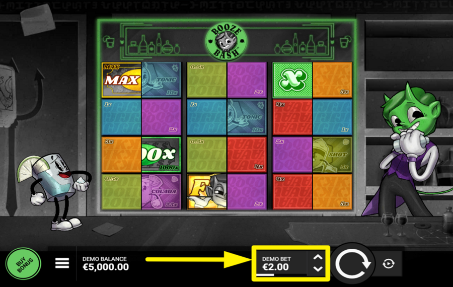 Booze Bash ADJUST YOUR BET.