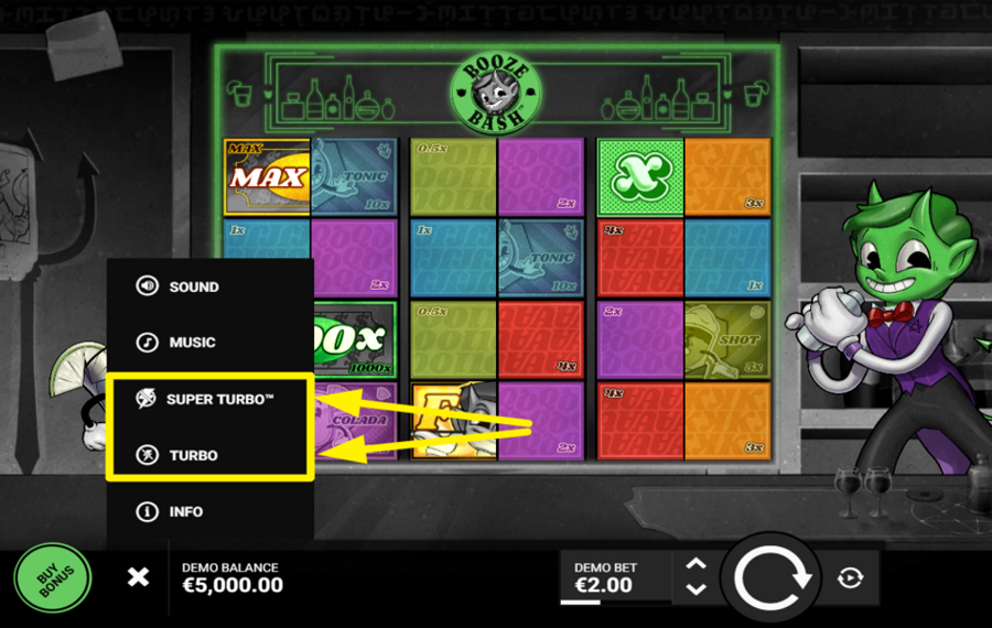 Booze Bash SPEED UP THE GAMEPLAY.