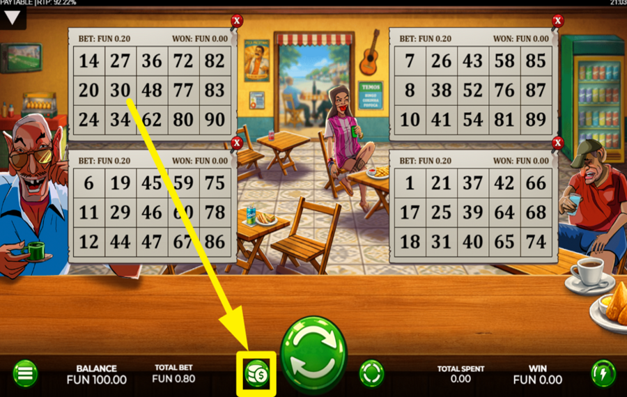 Boteco Bingo IMPOSTA LA TUA PUNTATA E LE TUE CARTE.