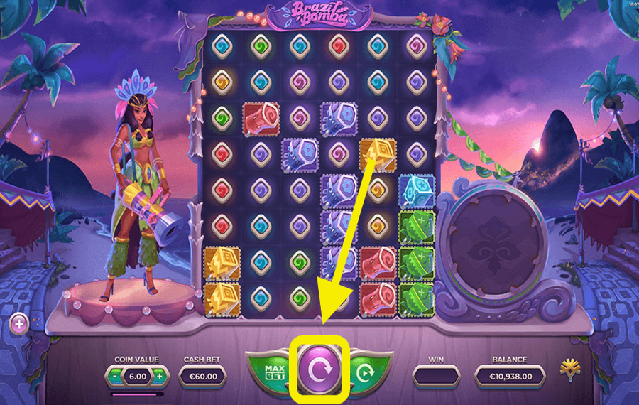 Brazil Bomba Fare clic/toccare il pulsante “Gira”.