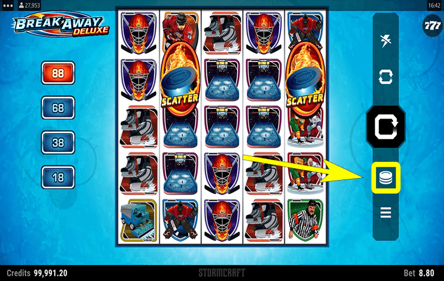 Break Away Deluxe Elige el monto de tu apuesta.