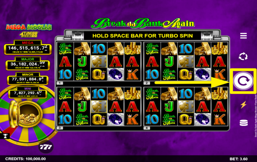 Break Da Bank Again Mega Moolah 4Tune Reels JOUER LE JEU.