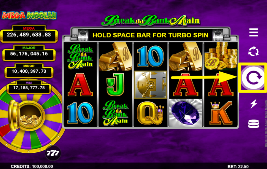 Break Da Bank Again Mega Moolah TOURNEZ POUR LA VICTOIRE !