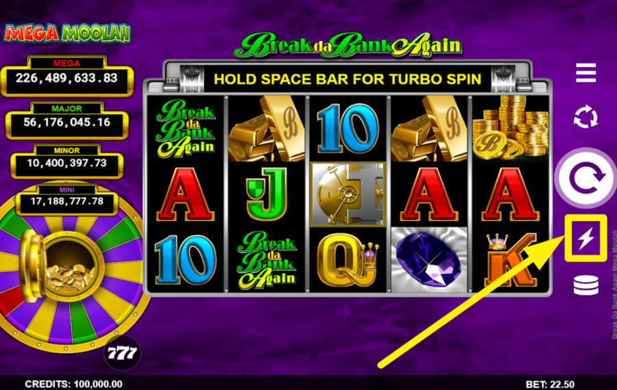 Break Da Bank Again Mega Moolah ACCÉLÉREZ LES TOURS.