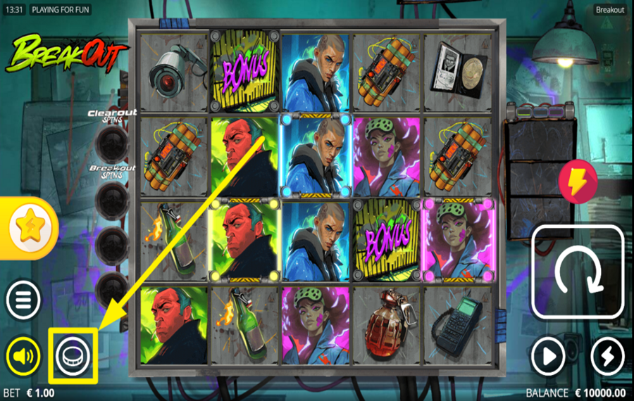 Breakout SELECCIONE UN IMPORTE DE APUESTA.