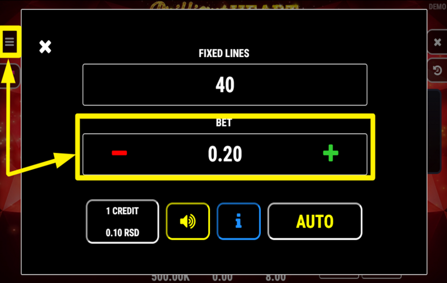 Brilliant Heart ASSIGN A BET VALUE.