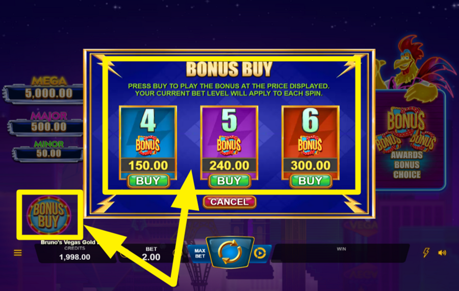 Brunos Vegas Gold Blitz ACHETEZ DES TOURS GRATUITS.