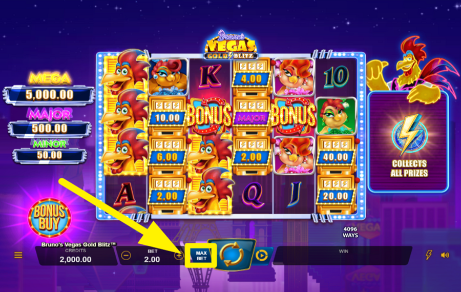 Brunos Vegas Gold Blitz SÉLECTIONNEZ LA MEILLEURE OPTION DE PARI.