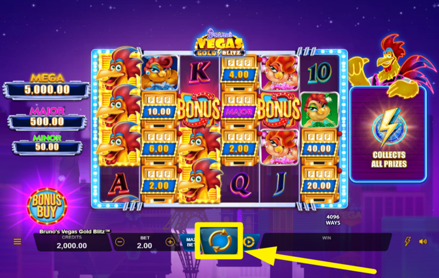 Brunos Vegas Gold Blitz TOURNEZ POUR RÉUSSIR !