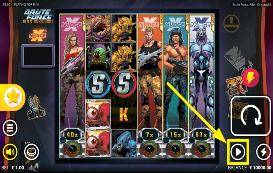 Brute Force Alien Onslaught UTILIZAR REPRODUCCIÓN AUTOMÁTICA.