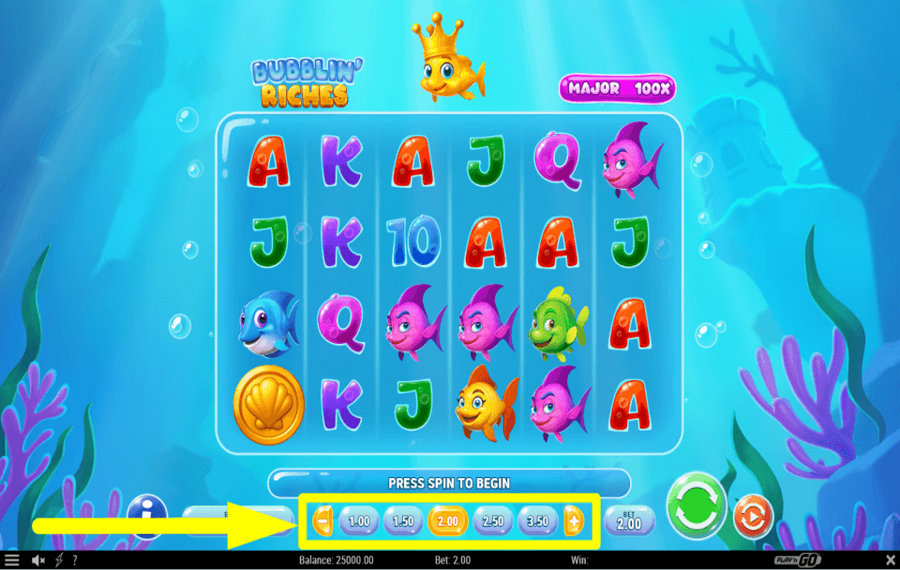 Bubblin Riches CONTROL YOUR WAGER.