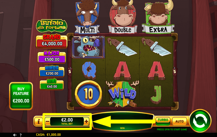 Bufalo da Fortuna DÉTERMINER L'ENJEU.