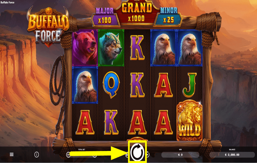 Buffalo Force ВРАЩАЙТЕСЬ И ПОЛУЧАЙТЕ НАГРАДЫ.