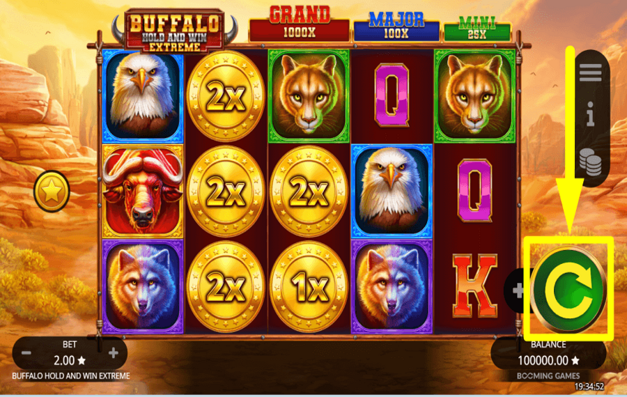 Buffalo Hold and Win Extreme НАЧНИТЕ ИГРАТЬ В АЗАРТНЫЕ ИГРЫ.