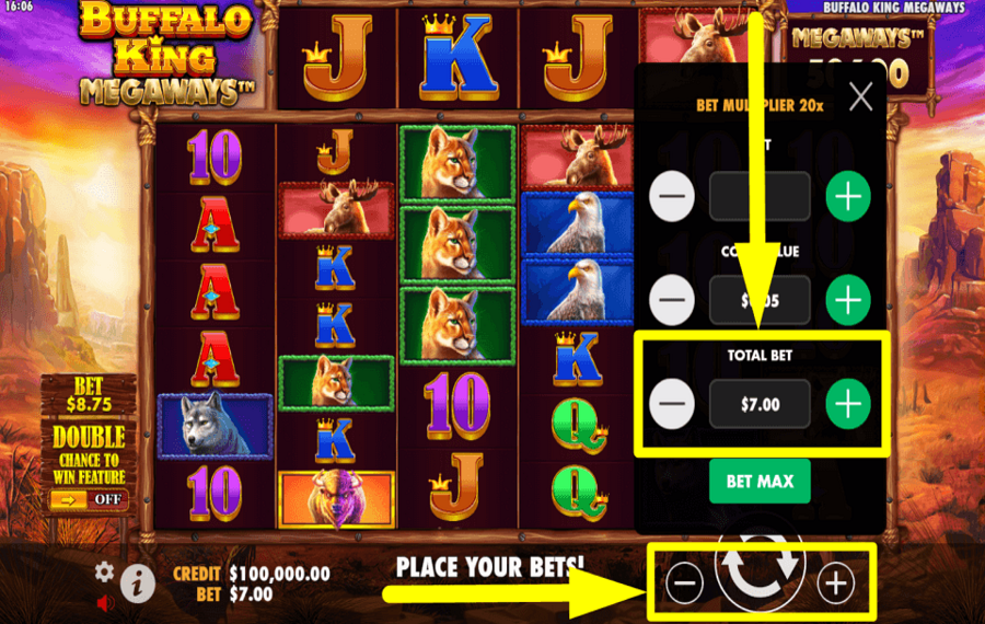Buffalo King Megaways SAUVEZ LA MISE TOTALE.