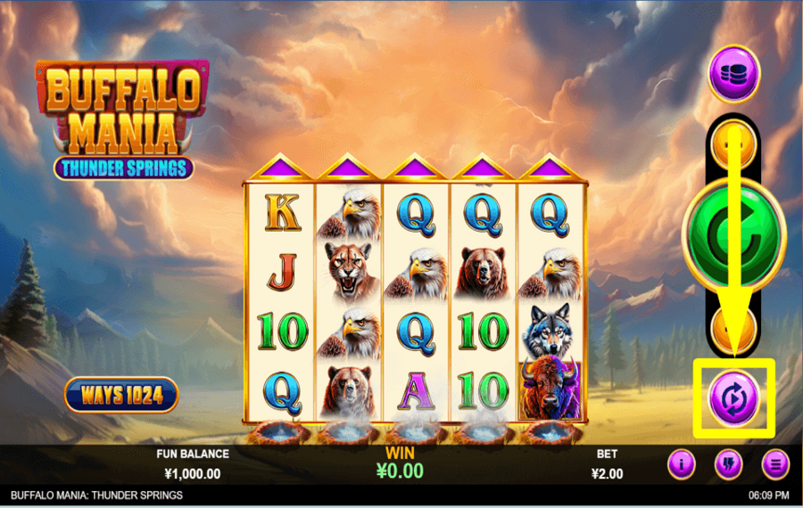 Buffalo Mania Thunder Springs CONTINUE AUTOMATICALLY.