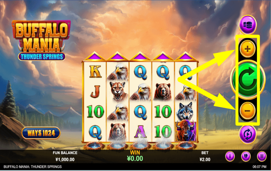 Buffalo Mania Thunder Springs CAST YOUR WAGER.