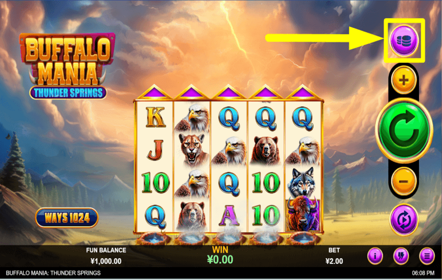 Buffalo Mania Thunder Springs CHOOSE HIGH STAKES.