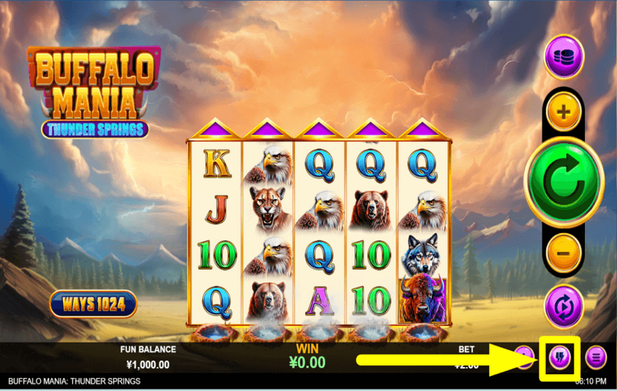 Buffalo Mania Thunder Springs CONTROL THE SPEED.