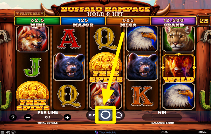 Buffalo Rampage Hold and Hit TOURNEZ POUR RÉUSSIR !