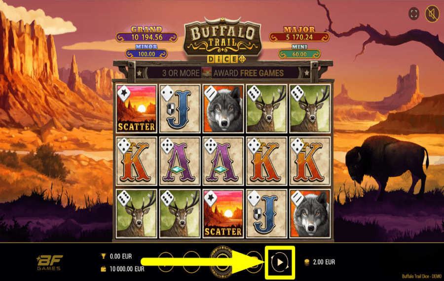 Buffalo Trail Dice ПРОДОЛЖИТЬ С АВТОВОСПРОИЗВЕДЕНИЕМ.