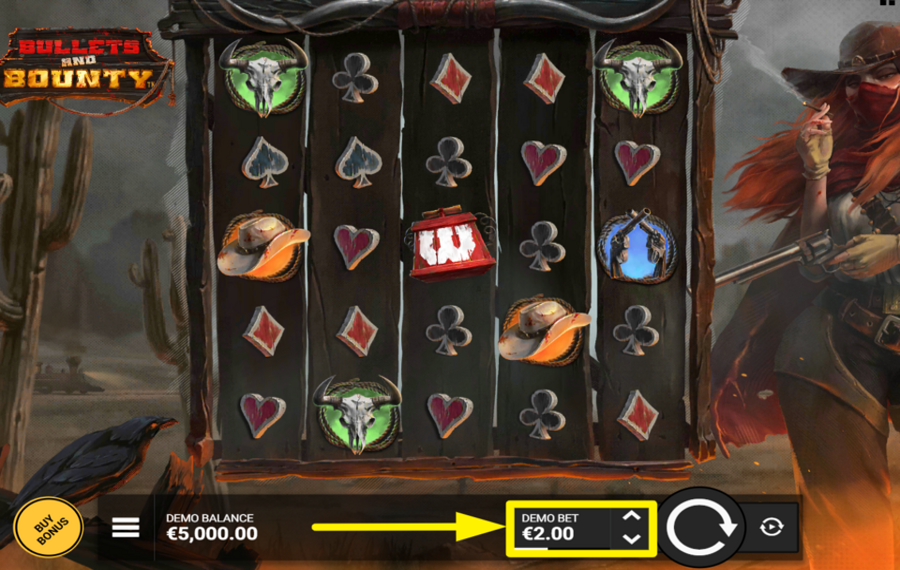 Bullets and Bounty Weisen Sie einen Einsatzwert zu.