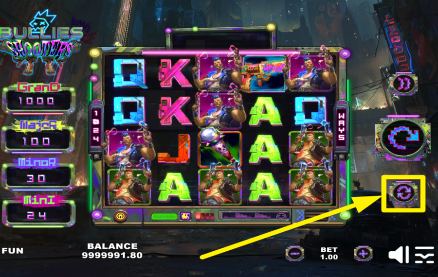 Bullies Shooters TURN ON AUTOMATIC SPINNING.