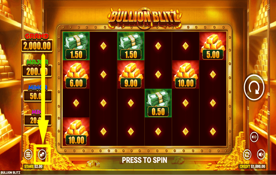 Bullion Blitz SELECT YOUR WAGER.