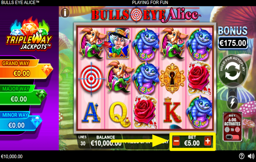 Bullseye Alice ОПРЕДЕЛИТЕ СВОЮ СТАВКУ.