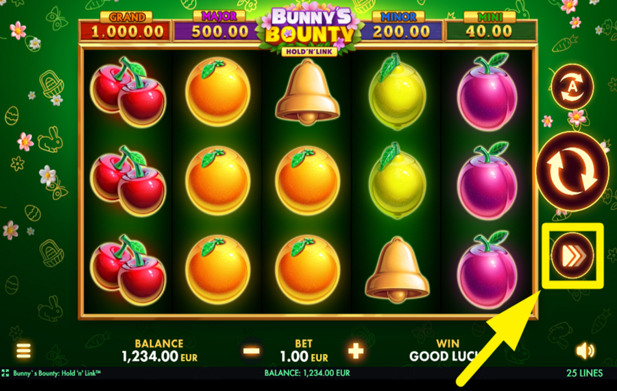 Bunnys Bounty Hold N Link BESCHLEUNIGEN SIE DIE DREHUNGEN.