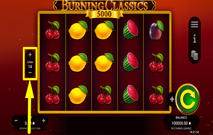 Burning Classics 5000 AJUSTER LES LIGNES DE PAIEMENT.