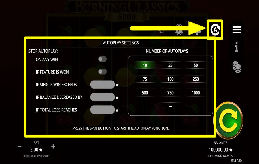 Burning Classics 5000 ACTIVER LA LECTURE AUTOMATIQUE.