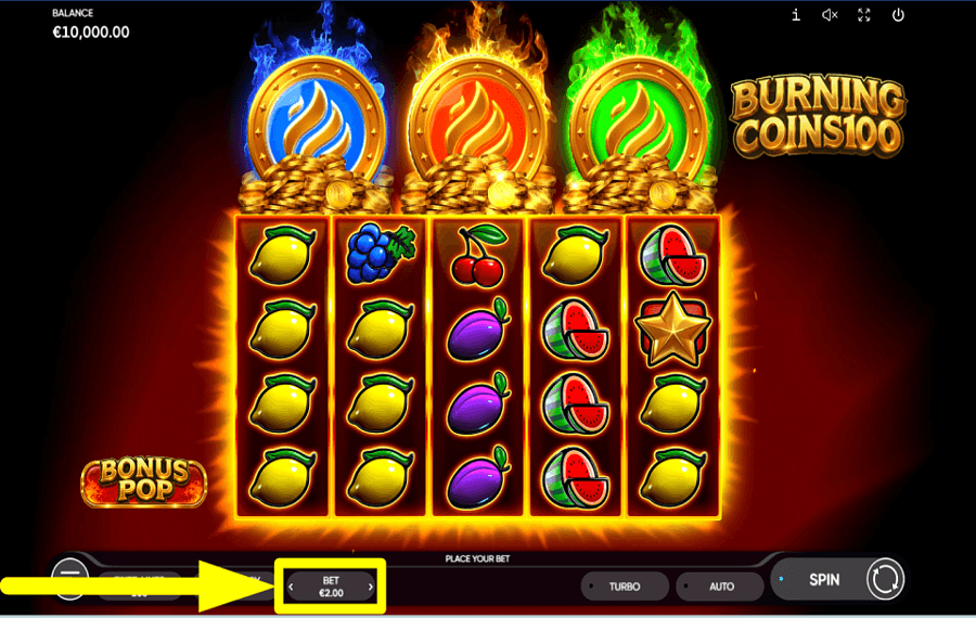 Burning Coins 100 HAGA SU APUESTA.