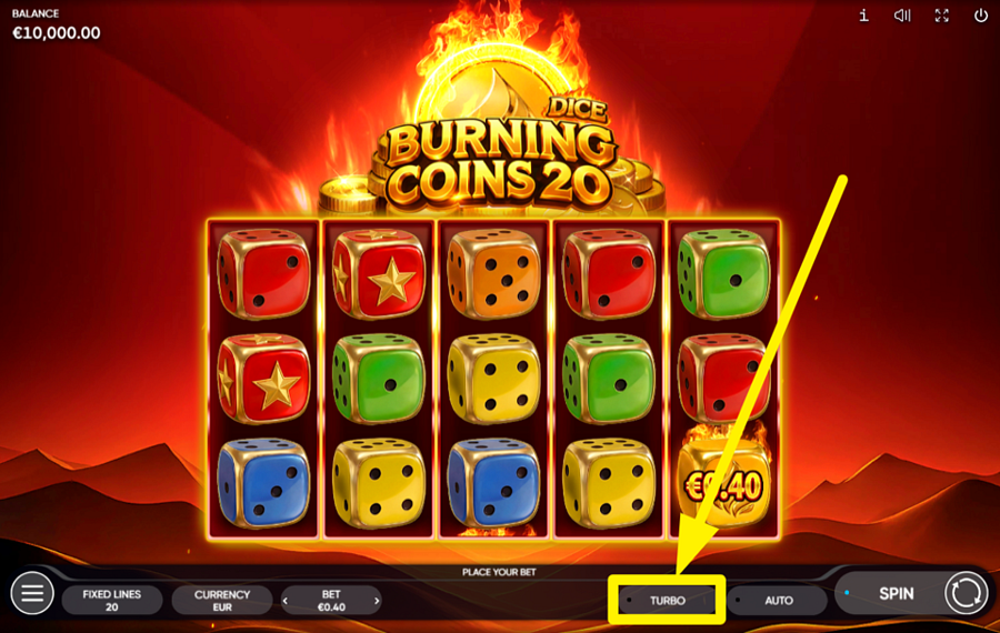 Burning Coins 20 Dice RAMP UP THE SPEED.
