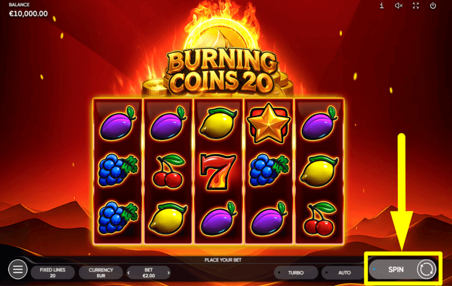 Burning Coins 20 GIRA PER VINCERE IL PREMIO.