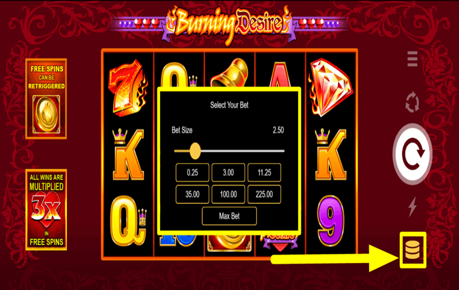 Burning Desire Legen Sie den Gesamteinsatz fest.