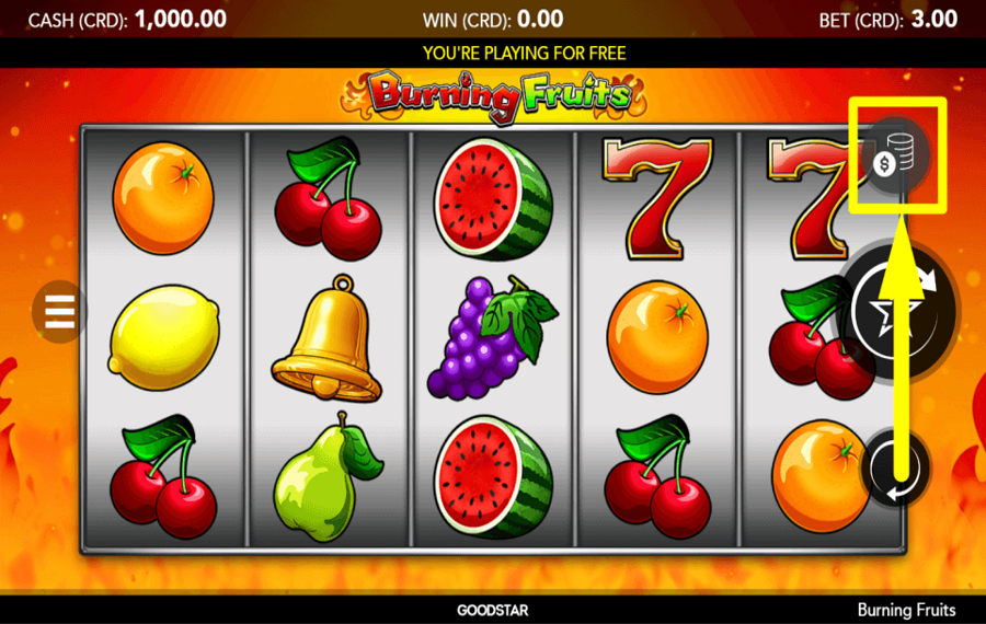 Burning Fruits CAST YOUR WAGER.