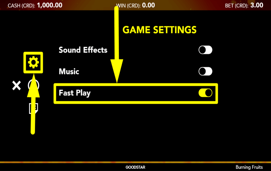 Burning Fruits CHANGE SPIN SPEED.