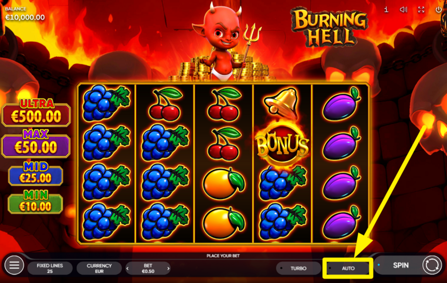 Burning Hell INITIATE AUTOMATIC SPINNING.