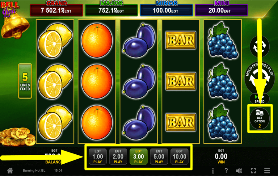 Burning Hot Bell Link PLACER VOTRE PARI TOTAL.