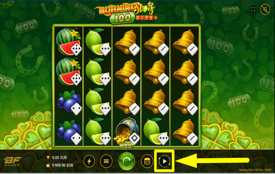 Burning Slots 100 Dice UTILIZZARE I GIRI AUTOMATICI.