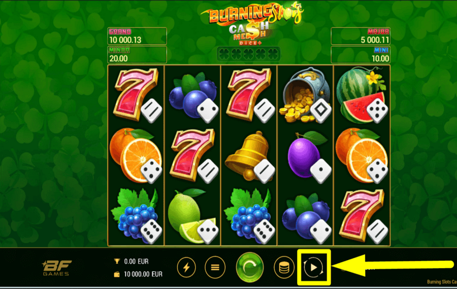 Burning Slots Cash Mesh Dice ЗАПУСК АВТОМАТИЧЕСКИХ ВРАЩЕНИЙ.