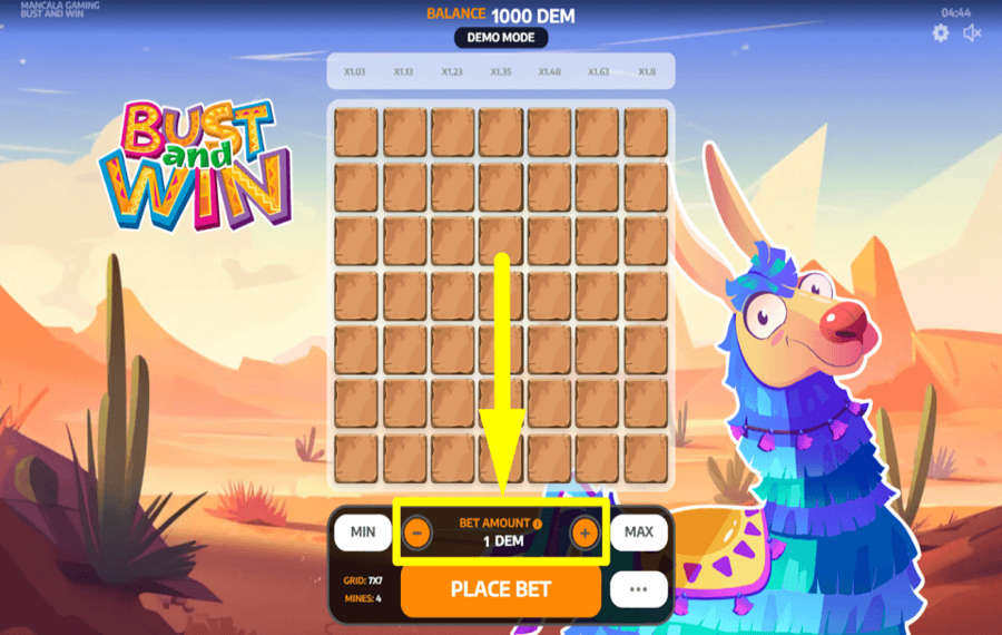 Bust and Win SÉLECTIONNEZ VOTRE PARI.