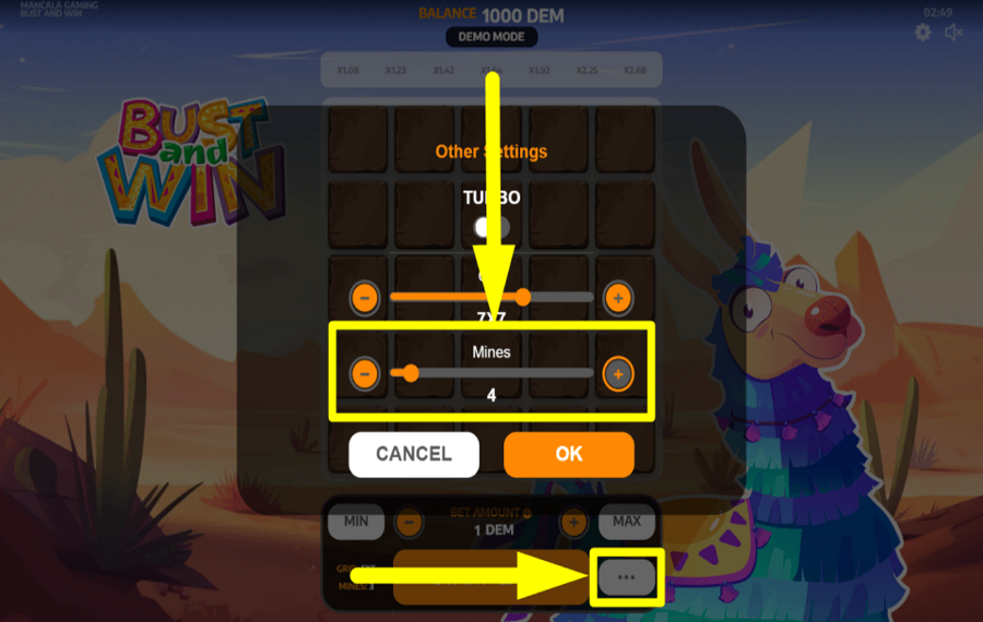 Bust and Win TRIER LES MINES.