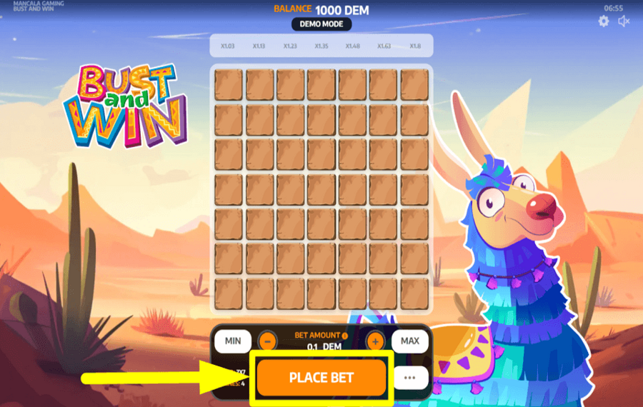 Bust and Win COMMENCEZ LE JEU.