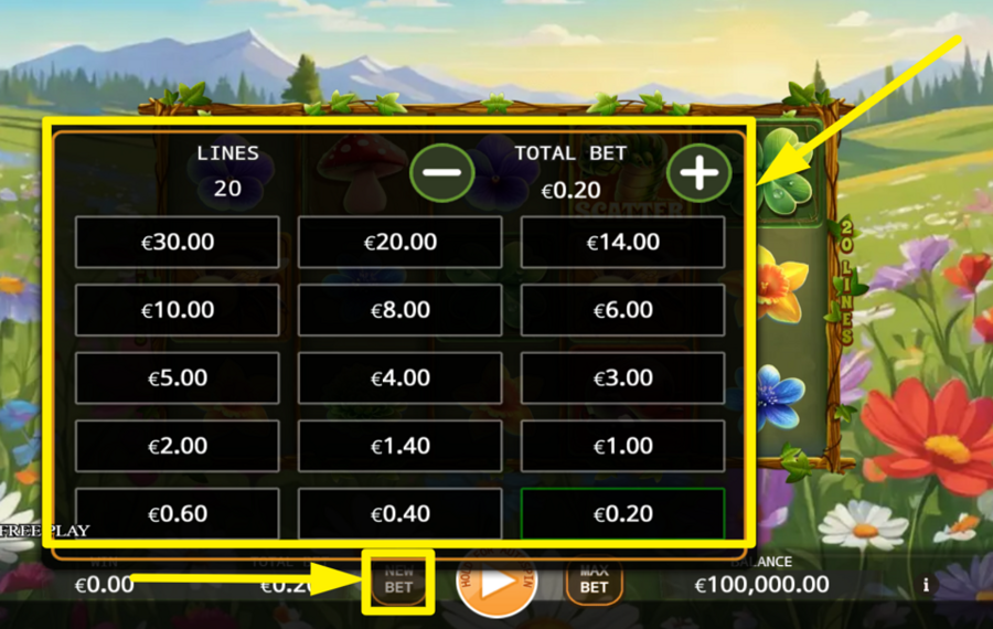 Butterfly Wild Dance ASIGNAR UN VALOR DE APUESTA.